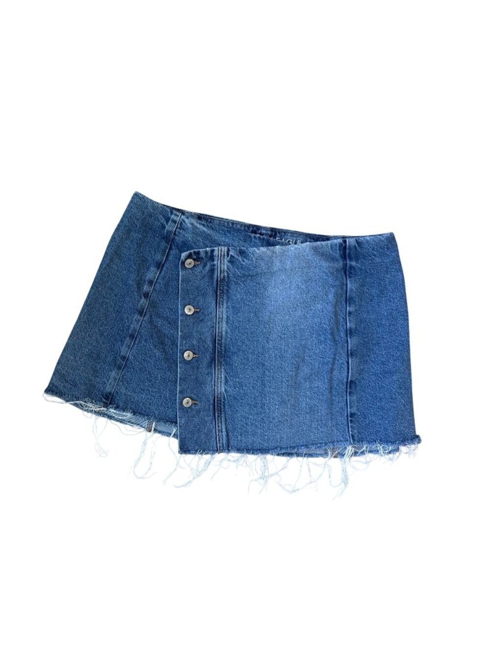 American Eagle Outfitters Denim Skirt Size 12 Asymmetrical Button Fly Aline AEO